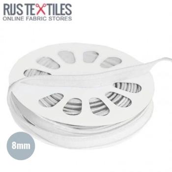 elastisches Glanz-Paspelband Breite 8 mm Weiß
